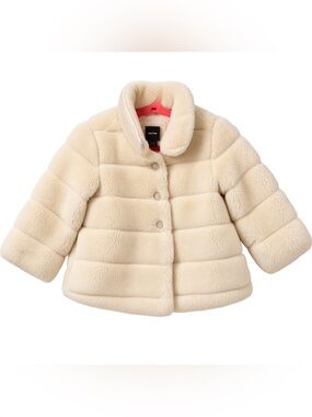GAP Cream Sherpa Quilted Puffer Jacket